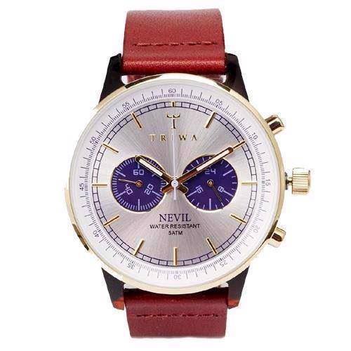 Image of Blue Face Nevil Cognac Classic herreur med chrongraph